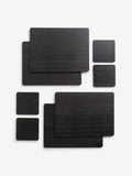 Black wooden placemat and coaster set of 4 - British product