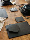 Black wooden placemat and coaster set of 4 - British product
