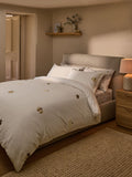 Natural Stripe Pumpkin Brushed Cotton Duvet Cover and Pillowcase Set