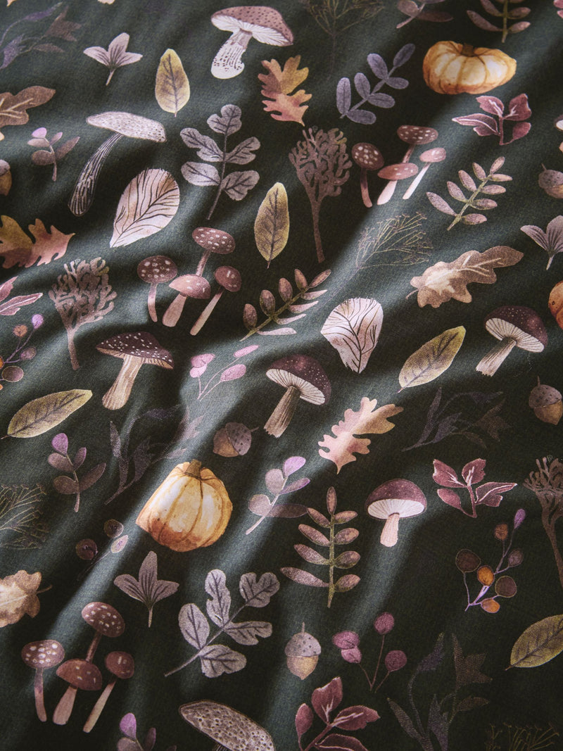 Natural black pumpkin reversible duvet cover and pillowcase set, imported from the UK