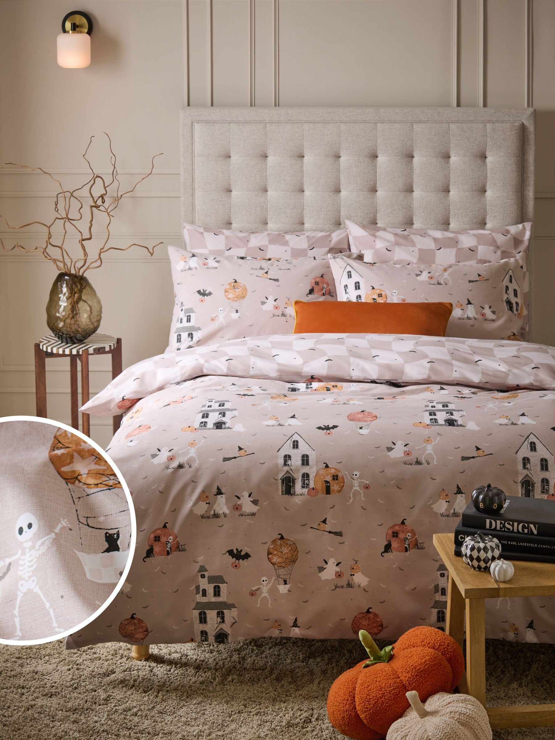 Halloween reversible duvet cover and pillowcase set, imported from the UK