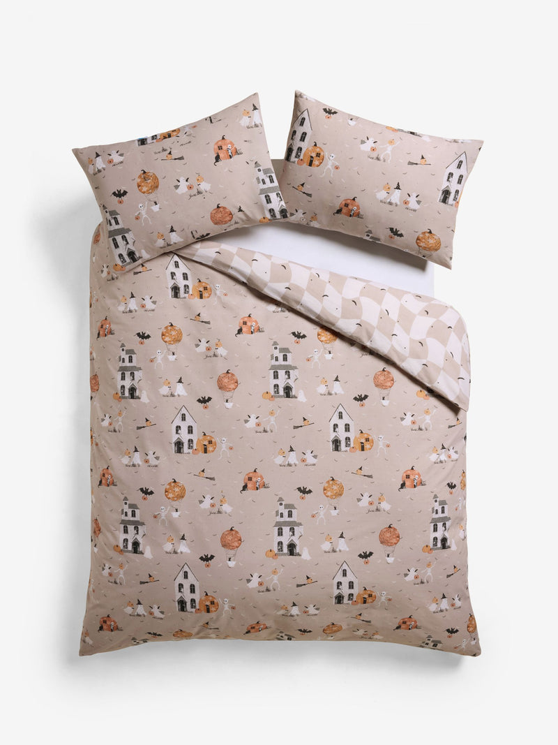 Halloween reversible duvet cover and pillowcase set, imported from the UK