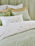 Green Sage Floral duvet cover and pillowcase set, UK version