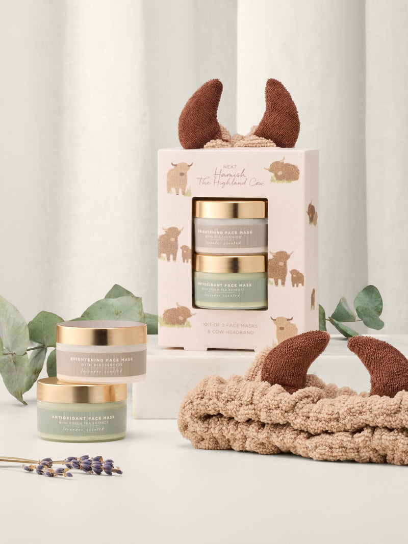 Hamish the Highland Cow Face Mask and Headband Set 50ml (British brand)