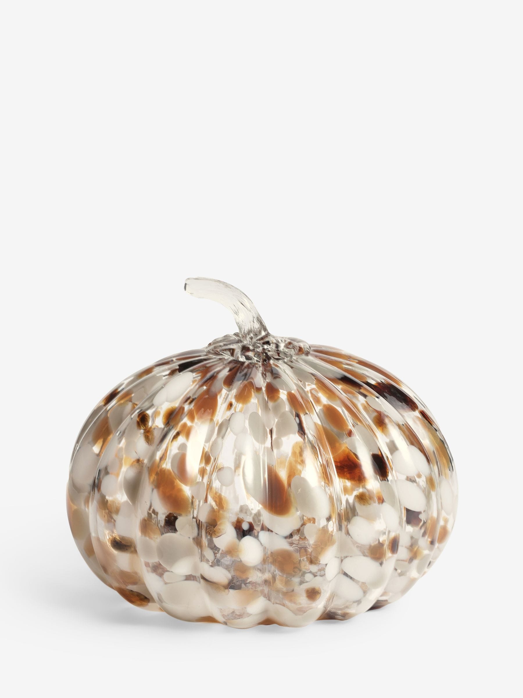 Brown/Natural confetti glass pumpkin ornament - British product