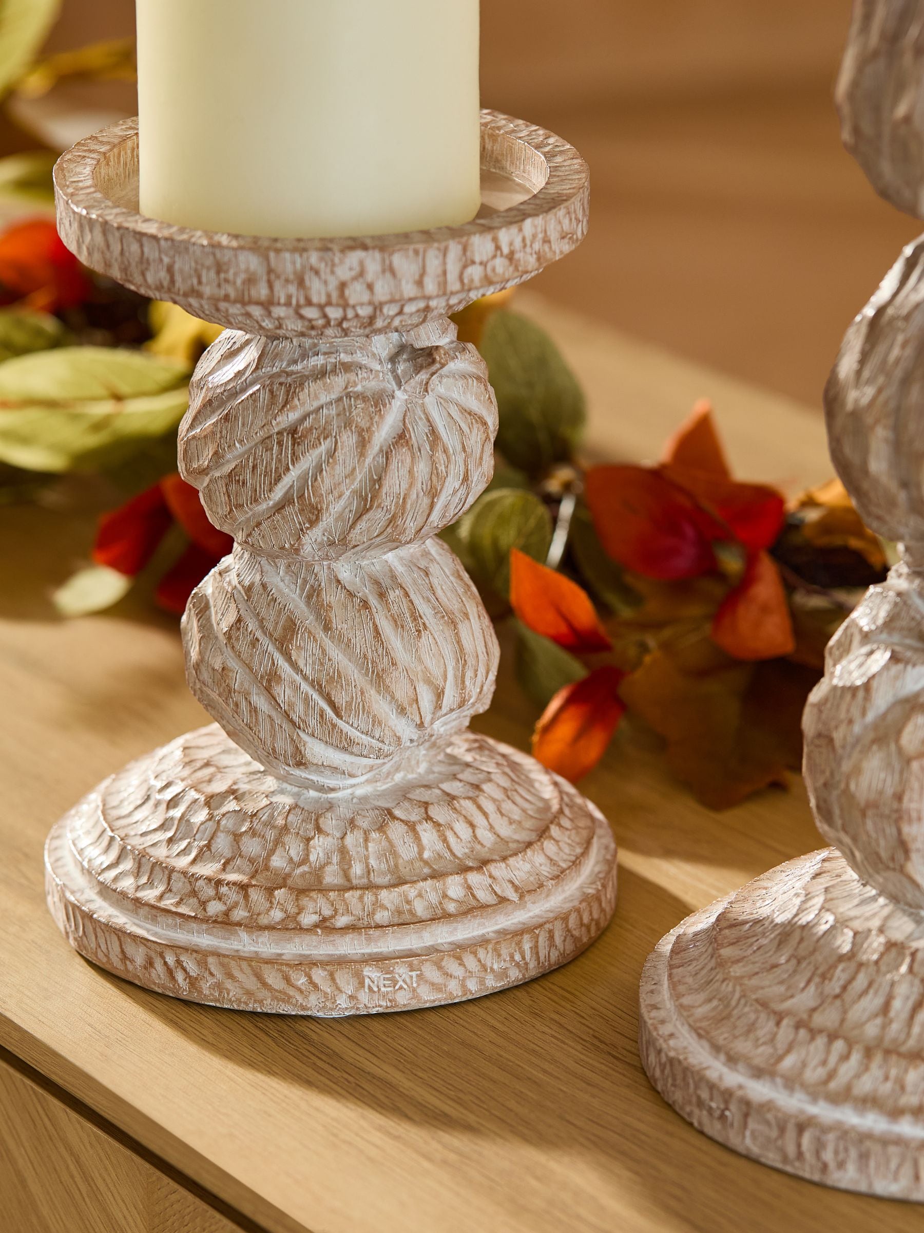 Natural Pumpkin Pillar Candle Holder, imported from the UK