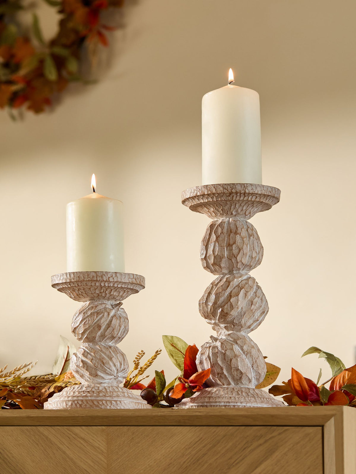 Natural Pumpkin Pillar Candle Holder, imported from the UK