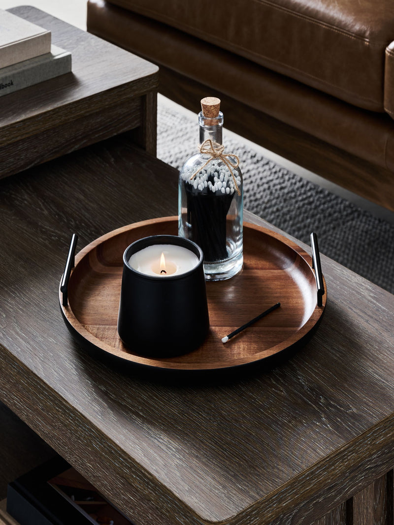 Brown Dark Bronx wood decorative tray - British product
