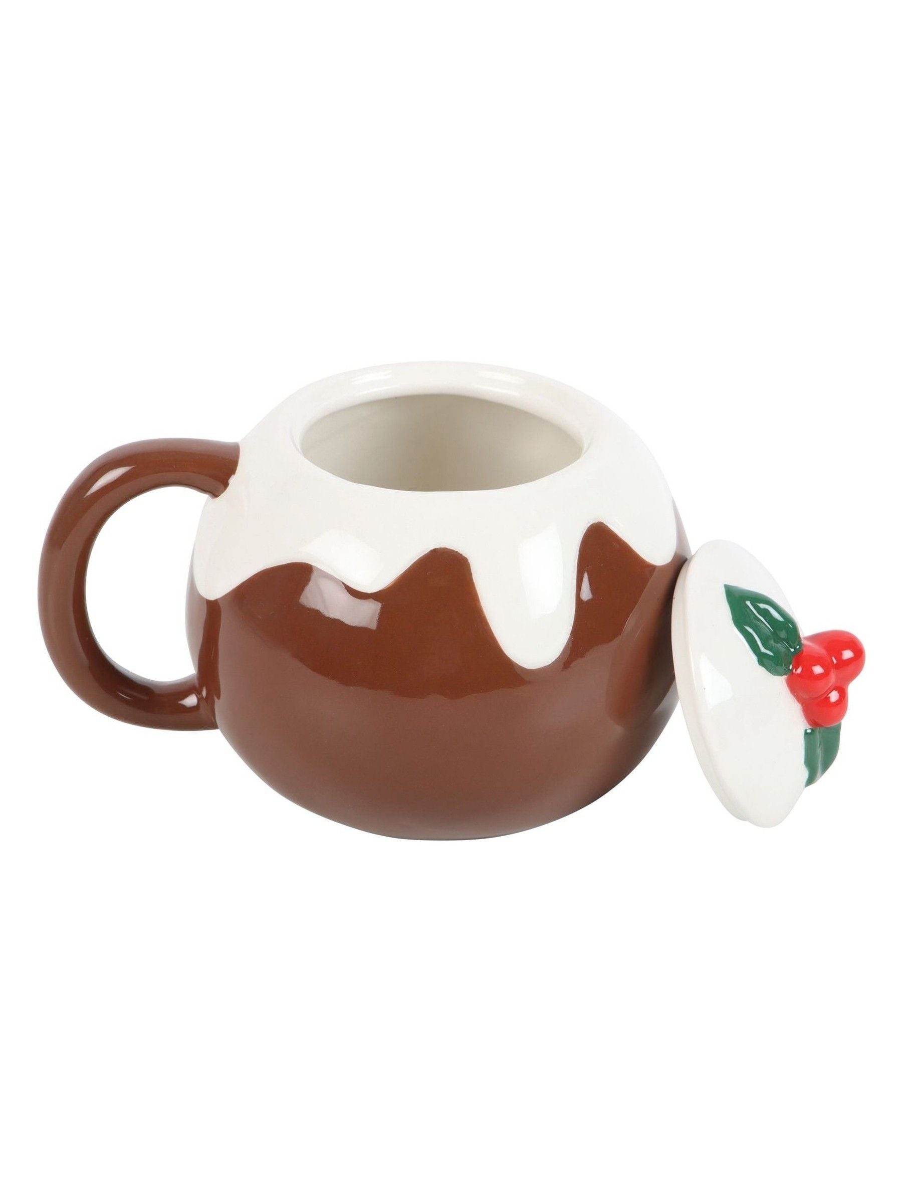 Something Different Brown and White Christmas Pudding Shaped Mug