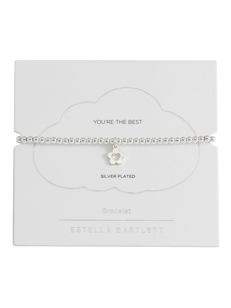 Estella Bartlett silver tone flower and heart sienna bracelet 16.5cm - British product