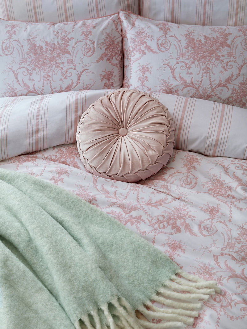 Laura Ashley Pink Blush Reversible Tuileries duvet cover and pillowcase set, UK version