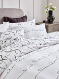Black/white bow heart reversible duvet cover set - British product