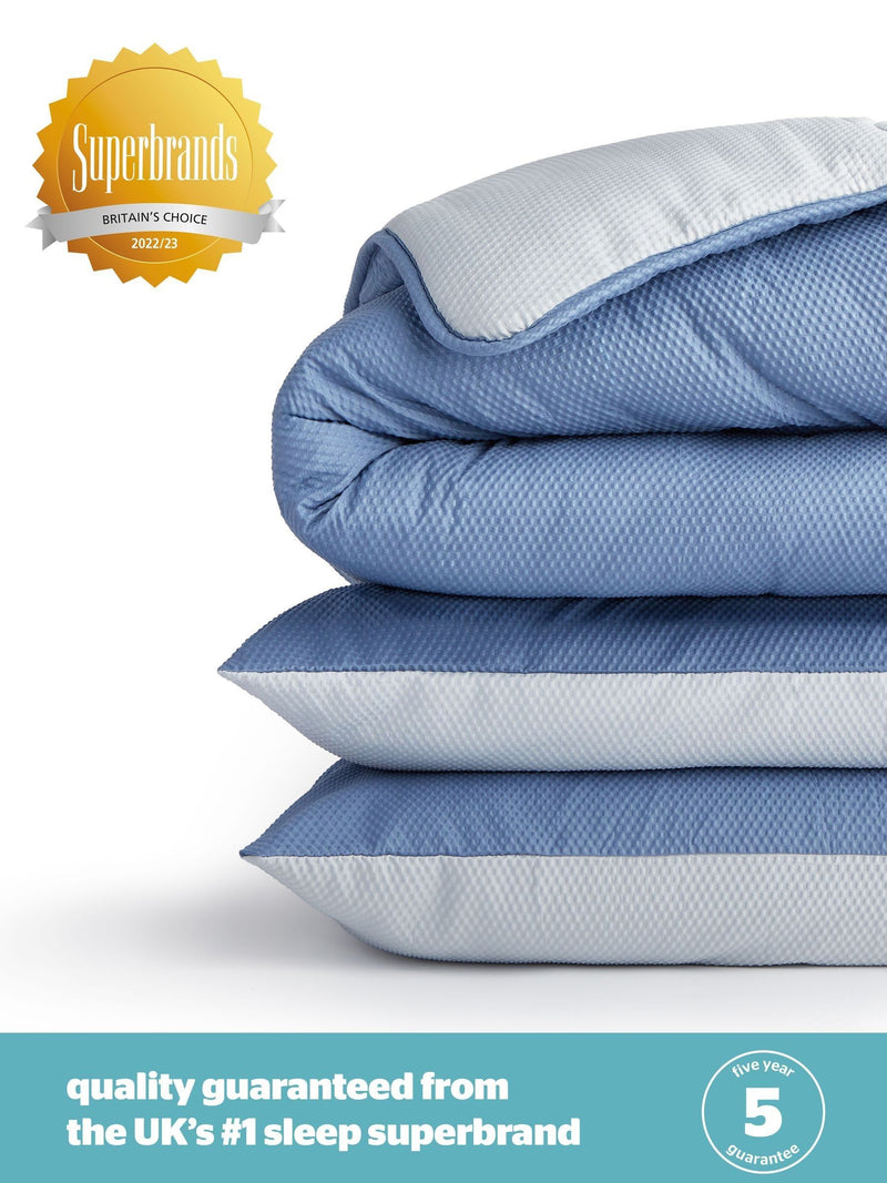 Silentnight 10.5 tog seersucker coverless duvet and pillowcase set (British brand)