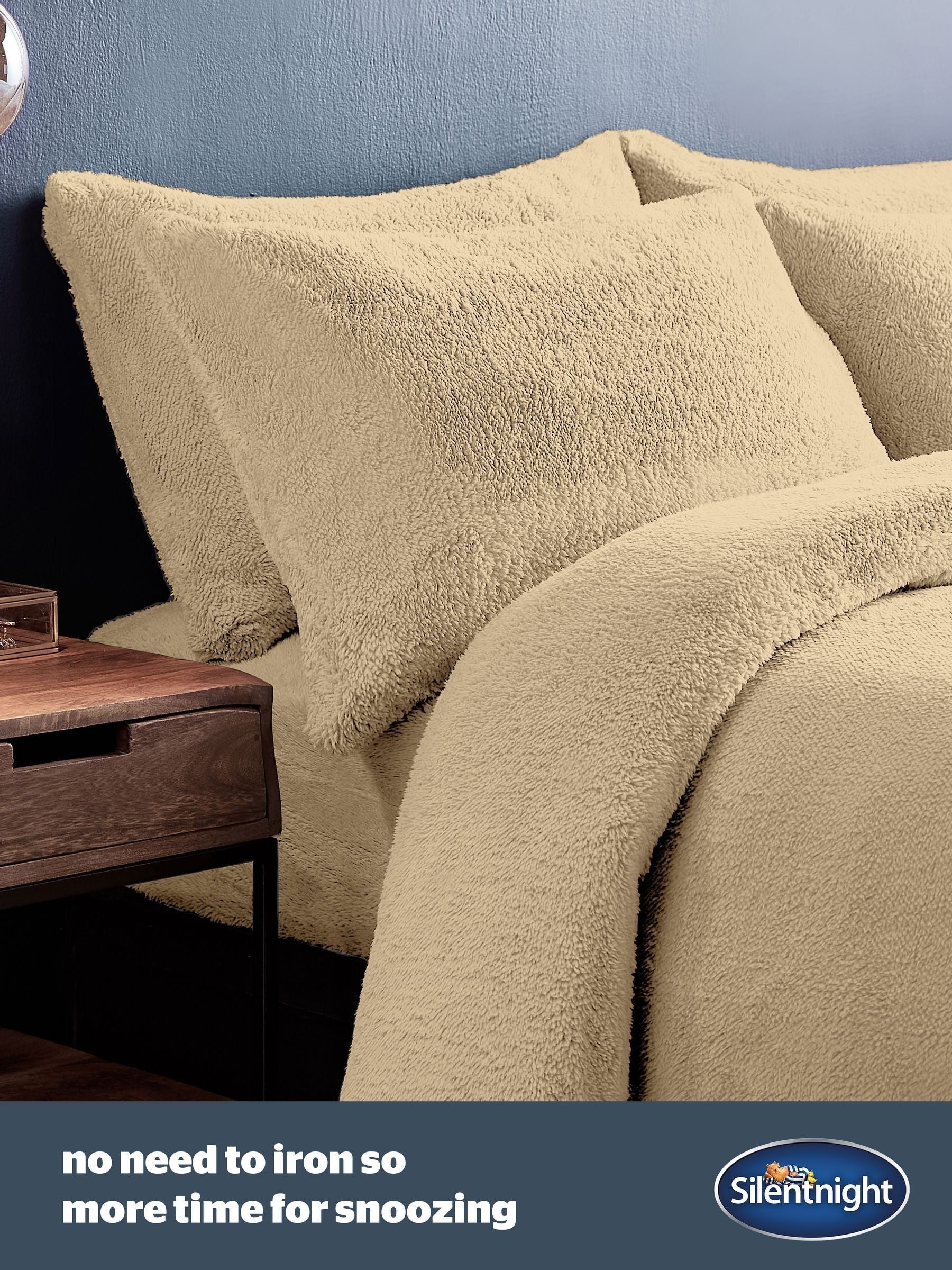 Silentnight Natural Teddy Fleece Duvet Set