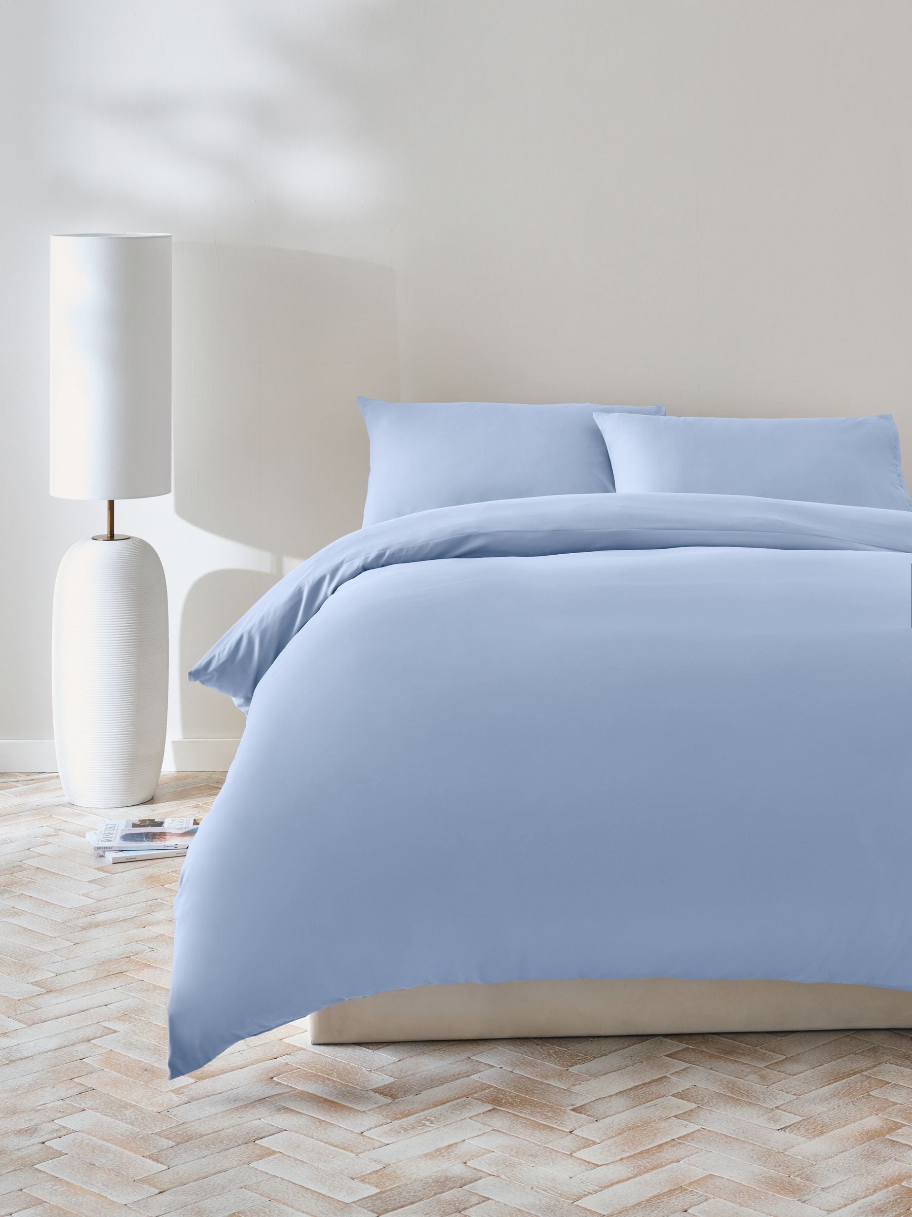 Pale Blue Non Iron Simply Soft Microfibre 1 Pack Duvet Cover and Pillowcase Set