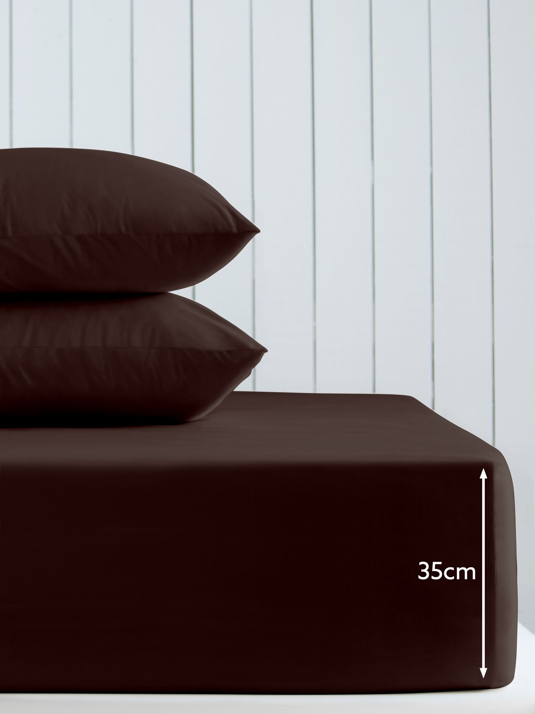 Chocolate brown cotton rich deep fitted bed sheet - British product