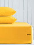 Bright yellow cotton rich extra deep fitted bed sheet - British product