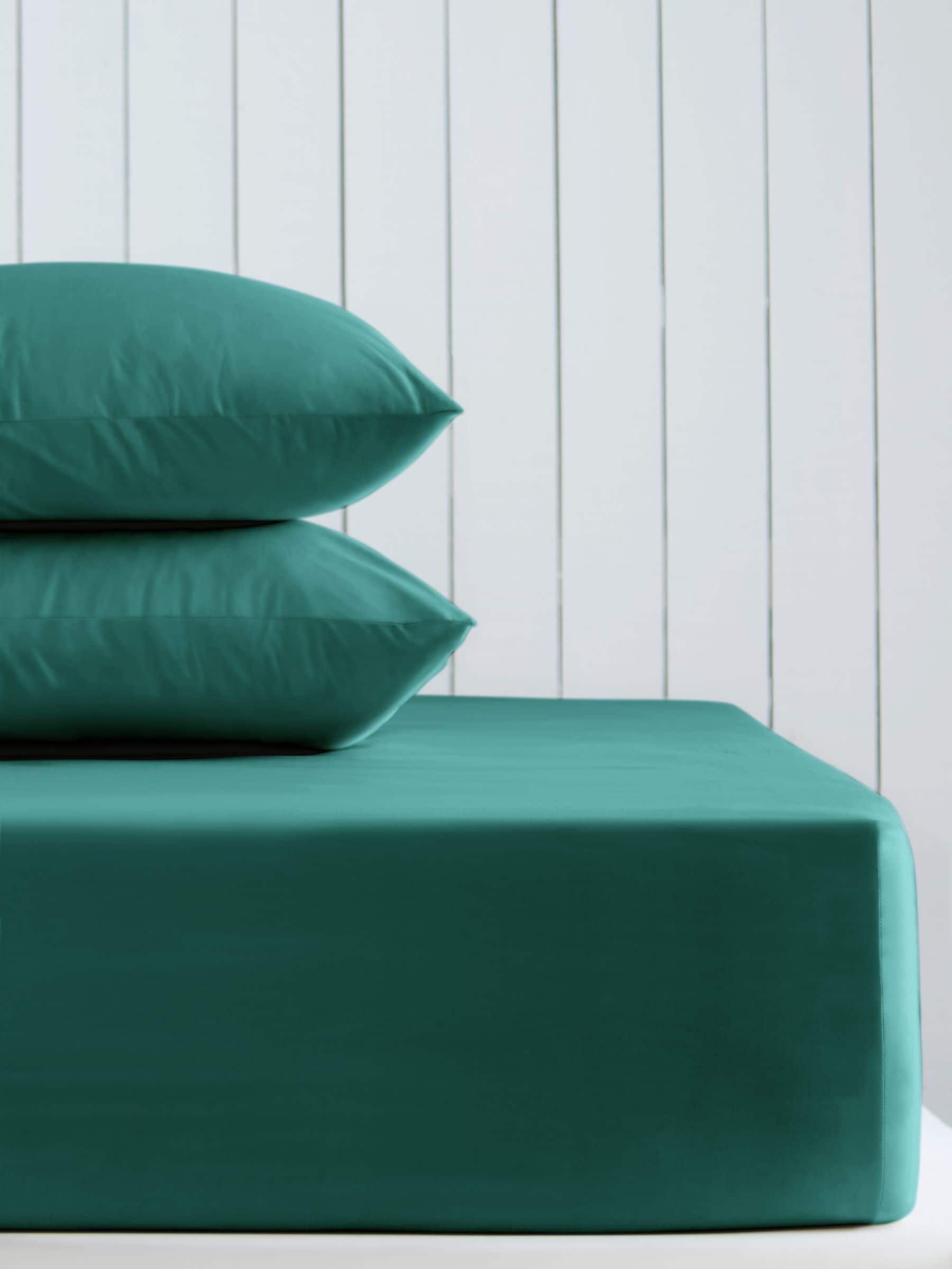 Dark Teal Cotton Rich Deep Fitted Bed Sheet - British product