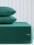 Teal blue cotton rich extra deep fitted bed sheet (British brand)