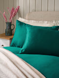 Teal Blue 400 Thread Count Egyptian Cotton Sateen Luxury Duvet Cover and Pillowcase Set