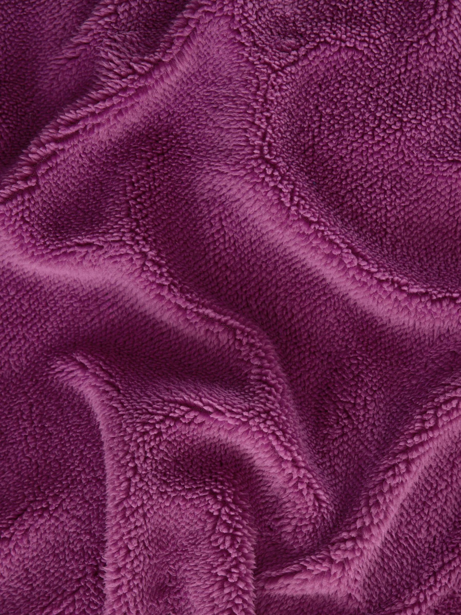 Dark pink teddy fleece duvet cover and pillowcase set - British product