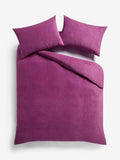 Dark pink teddy fleece duvet cover and pillowcase set - British product