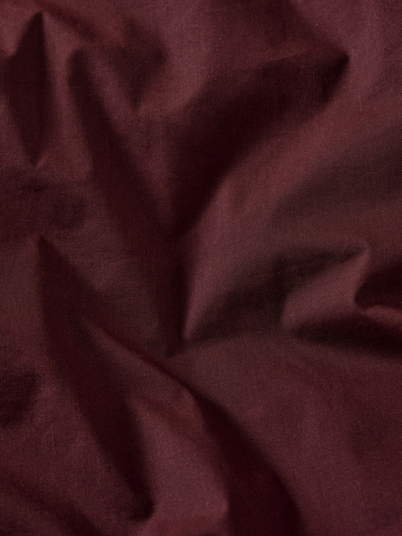 Burgundy red cotton rich duvet cover and pillowcase set - British product