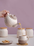 Price & Kensington. Cream Acorn 6 Cup Teapot and Mug Set