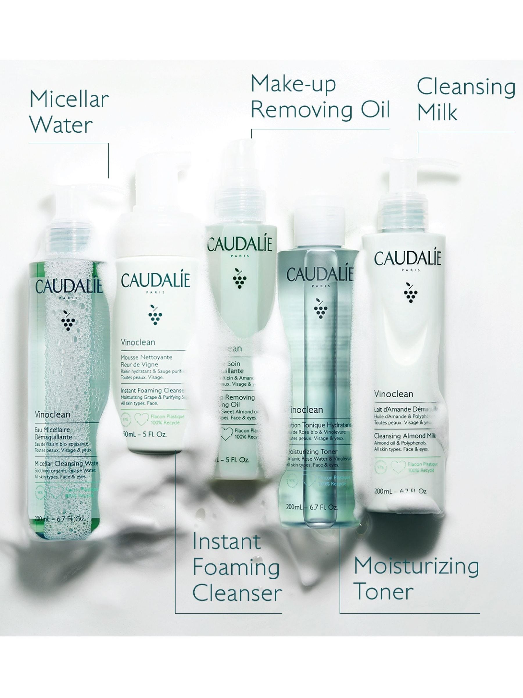 Caudalie Vinoclean Micellar Cleansing Water 200ml - British product