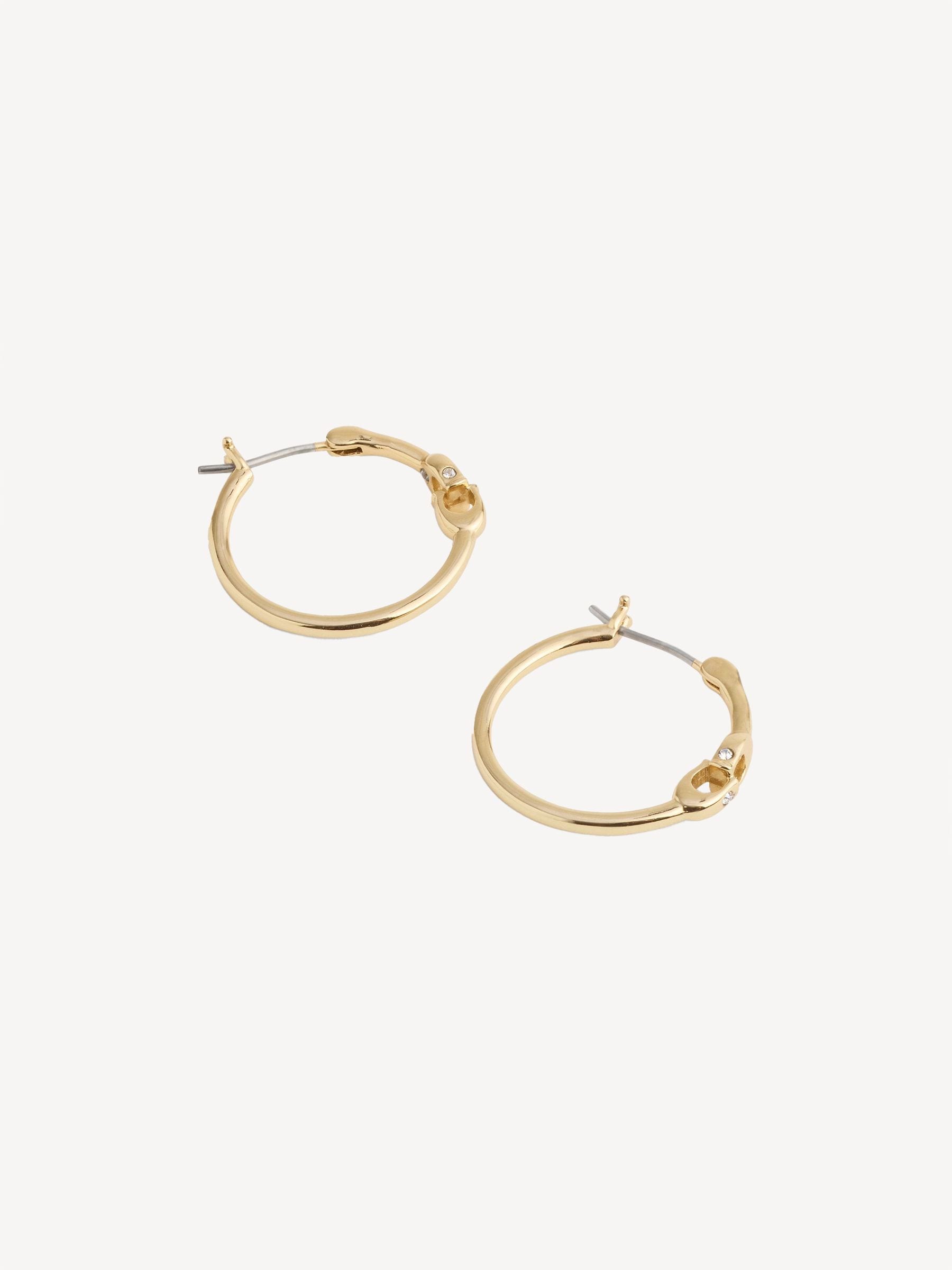 COACH Gold Tone Signature Hoop Earrings - British product