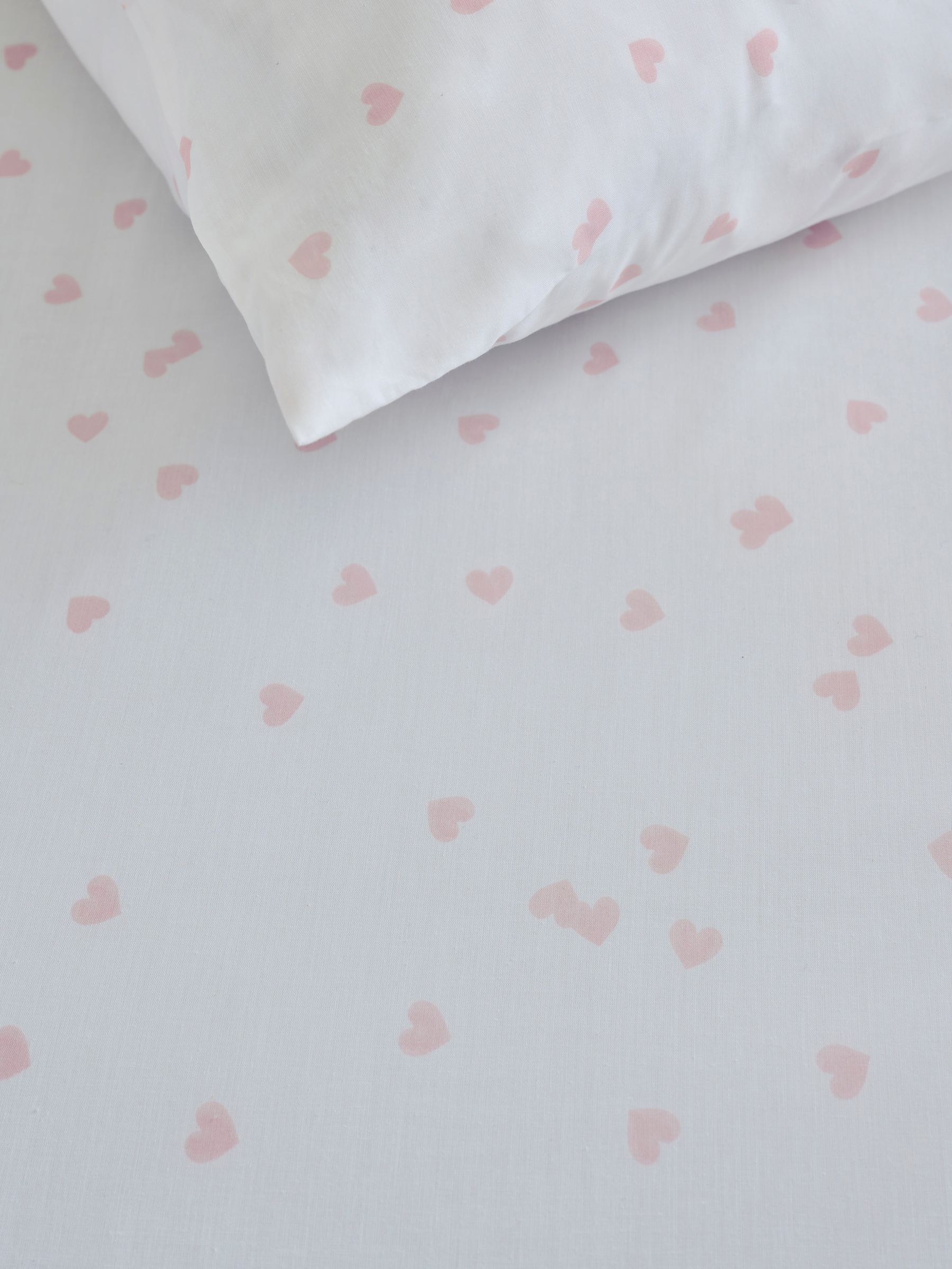 Heart print fitted sheet pillowcase set for single bed imported from UK