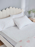 Heart print fitted sheet pillowcase set for single bed imported from UK