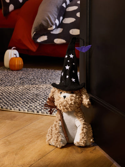 Black Autumn Halloween Charlie the Cockapoo Doorstop