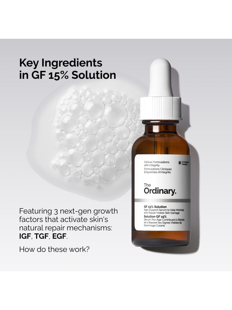 The Ordinary GF15% anti-aging face serum (British brand)