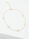 Jon Richard White Plated Mother of Pearl Clover Necklace imported from UK