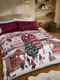 Reversible Christmas duvet cover and pillowcase set, imported from the UK