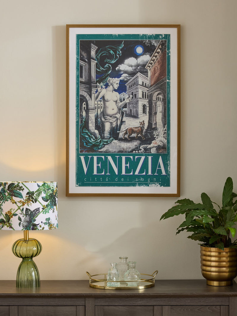 Laurence Llewelyn-Bowen Teal Blue Venezia Poster Style Wall Art