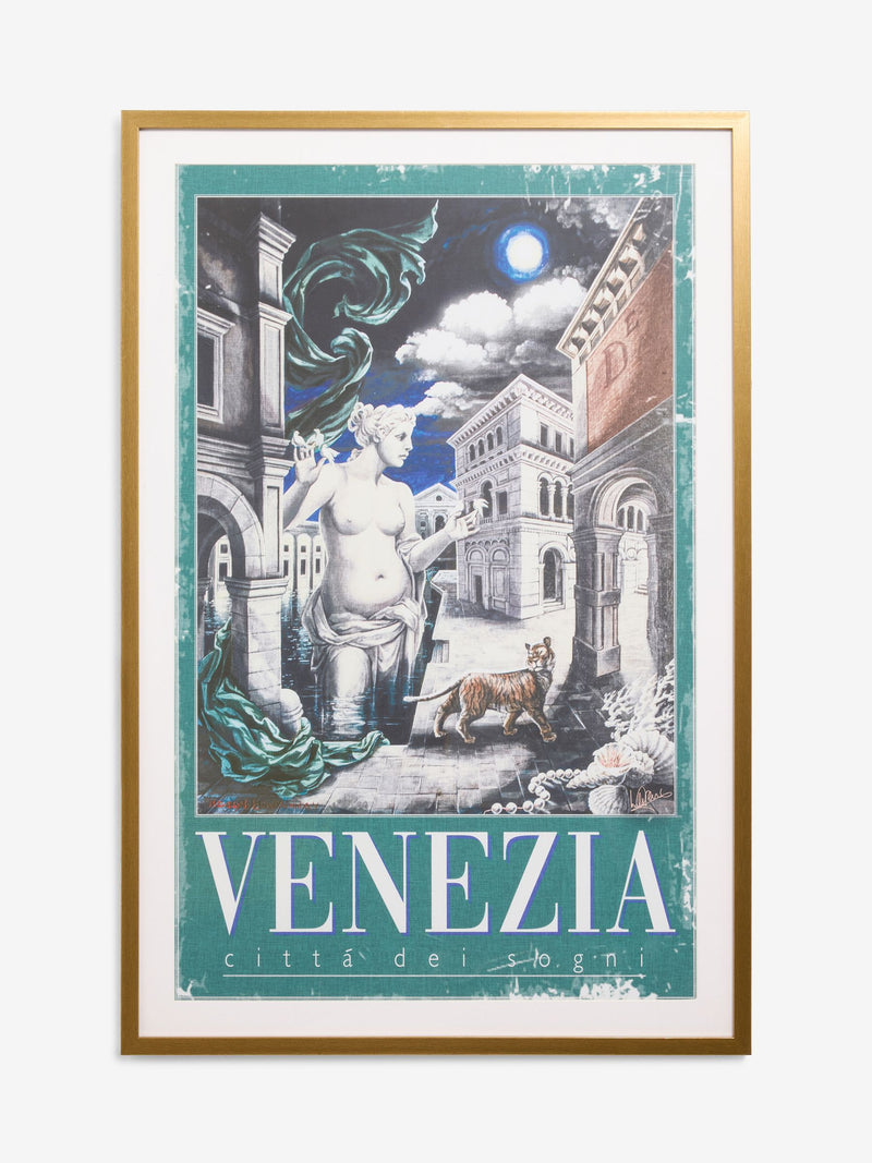 Laurence Llewelyn-Bowen Teal Blue Venezia Poster Style Wall Art