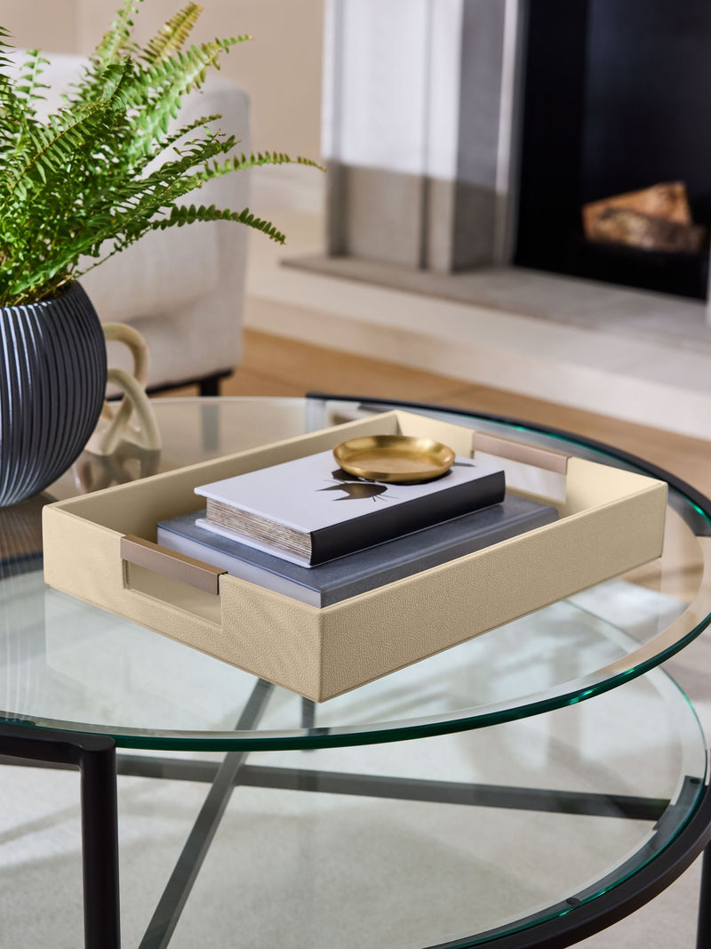 Sosandar cream faux leather tray (British brand)