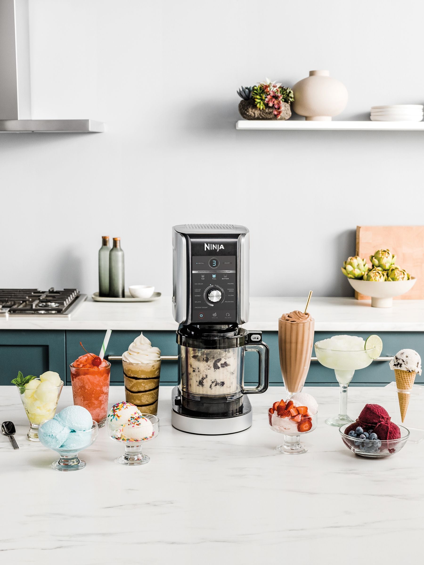 Ninja Black CREAMi Deluxe ice cream maker, imported from the UK