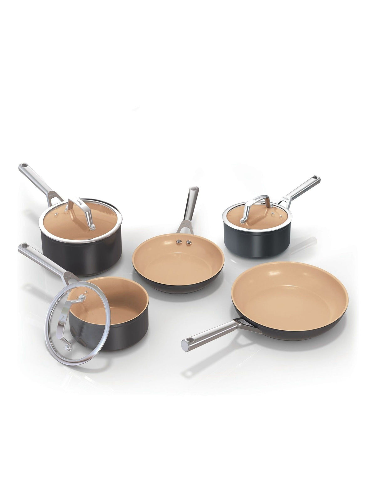 Ninja Grey Extended Life Ceramic 5-Piece Pan Set