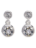 Karen Millen silver crystal drop earrings 1cm x 1.8cm, UK version