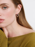 Karen Millen Silver Tone Small Crystal Hoop Earrings