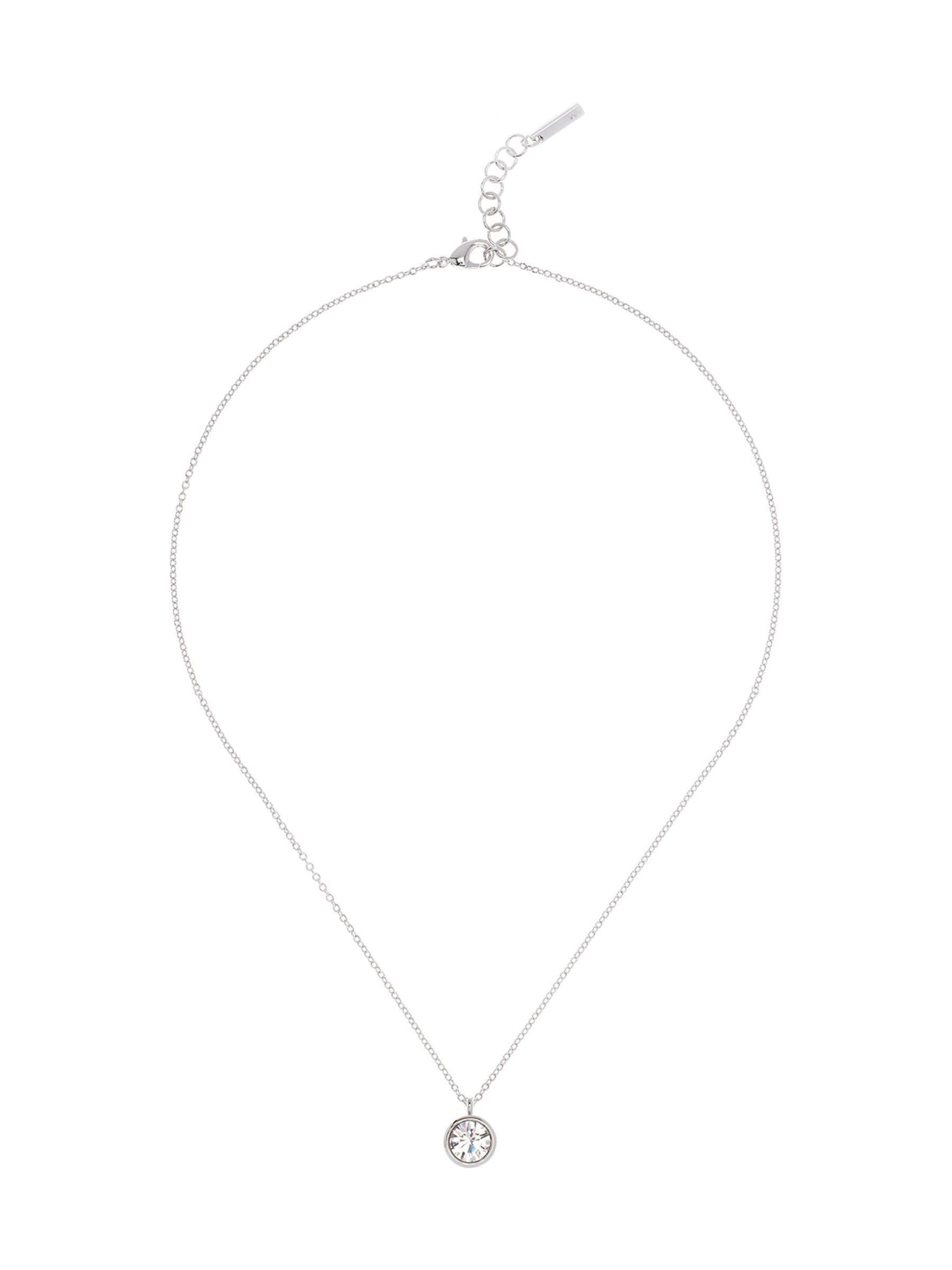 Karen Millen Crystal Dot Pendant Necklace silver tone 48.5cm, UK version