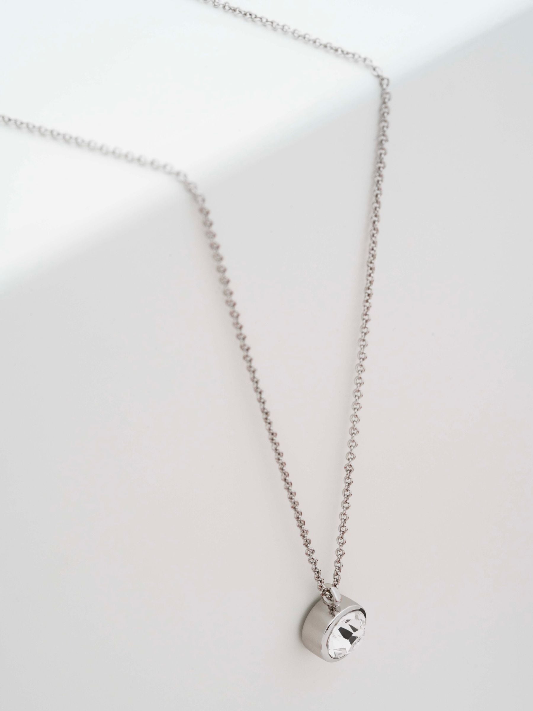 Karen Millen Crystal Dot Pendant Necklace silver tone 48.5cm, UK version