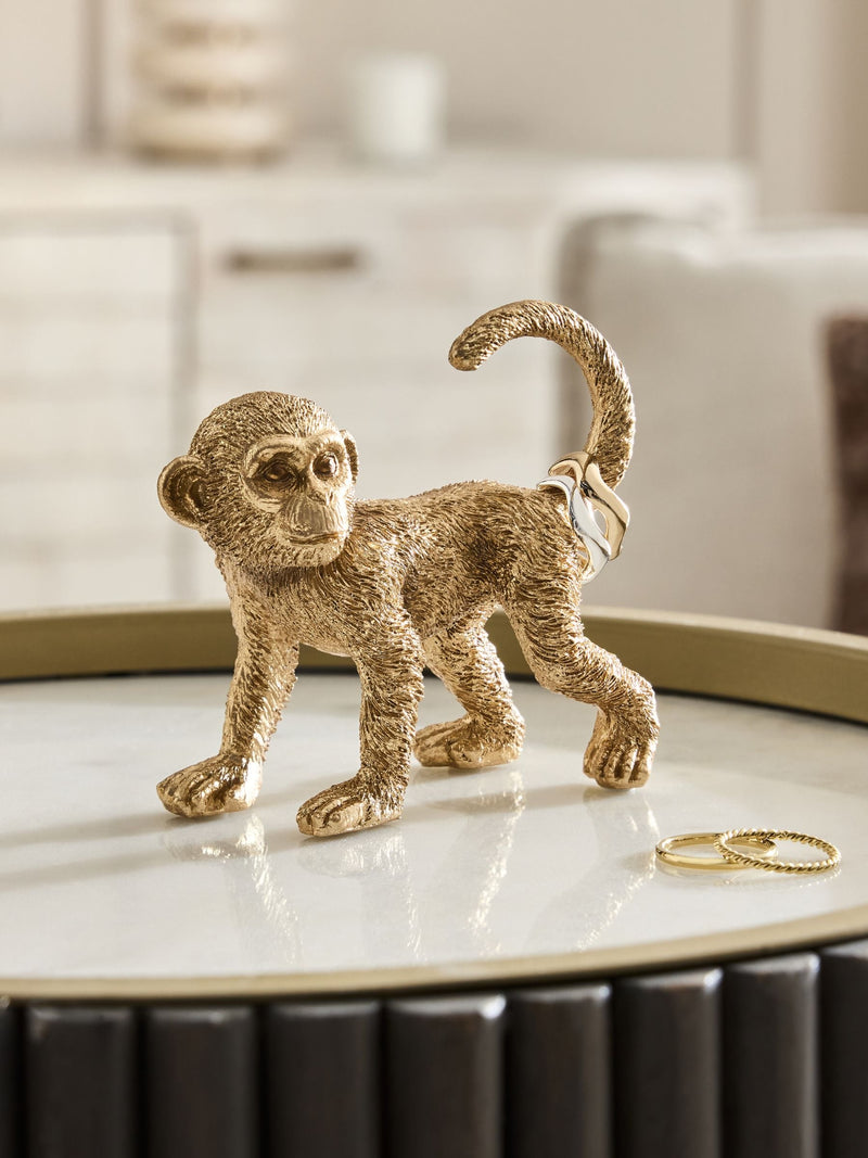 Gold monkey ring holder decorative ornament, UK version