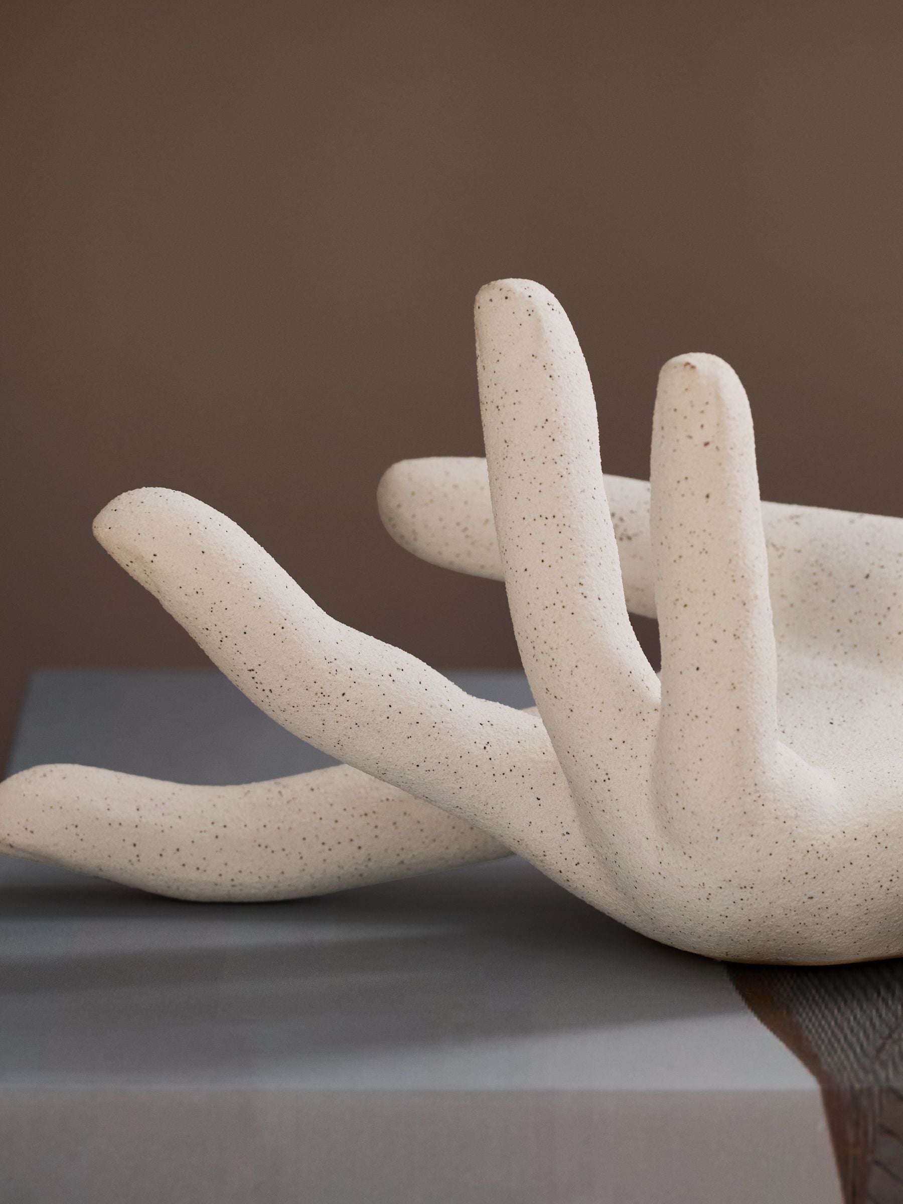 Natural Ceramic Hand Trinket Dish Ring Holder