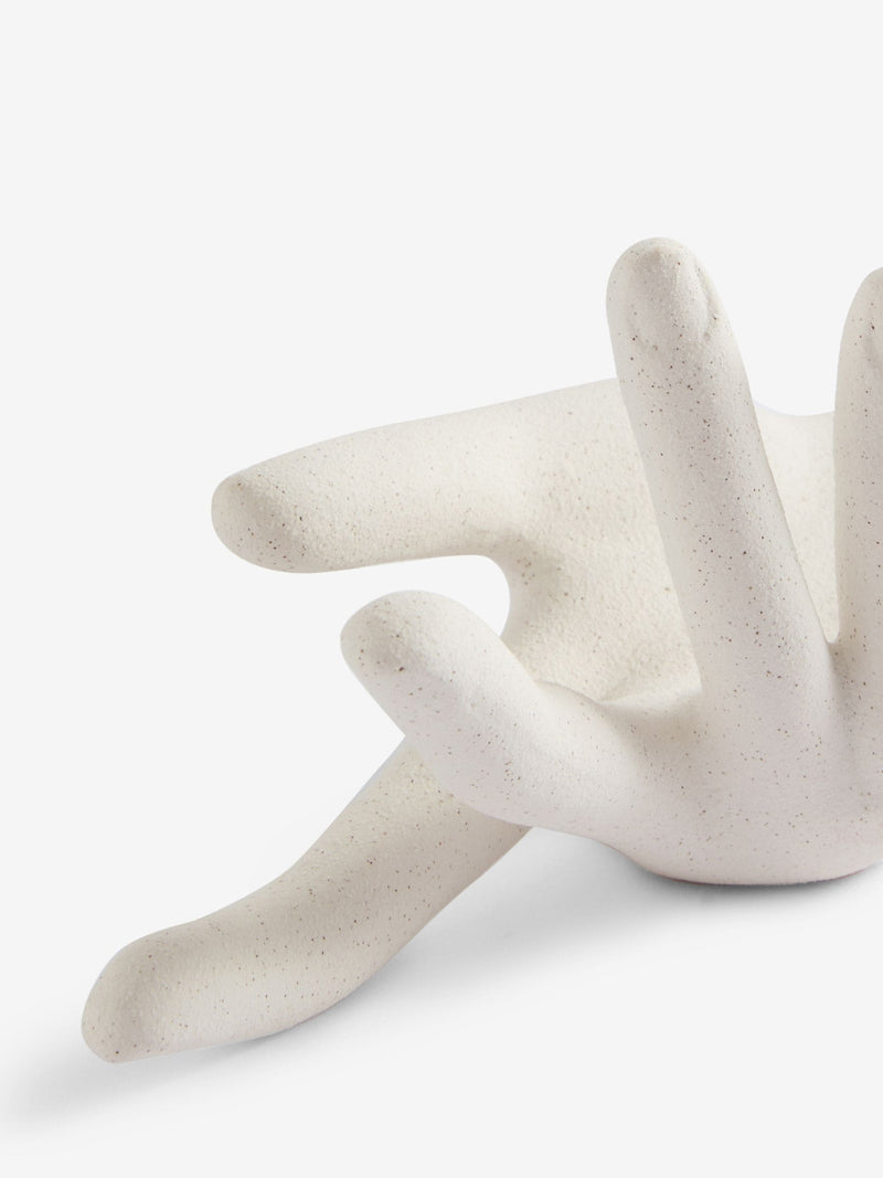 Natural Ceramic Hand Trinket Dish Ring Holder