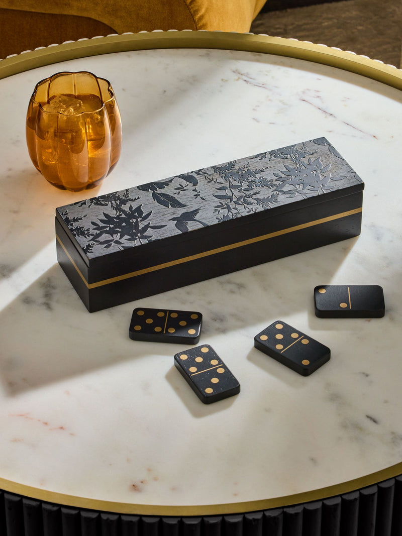 Black/Gold Bold Chic Domino Set