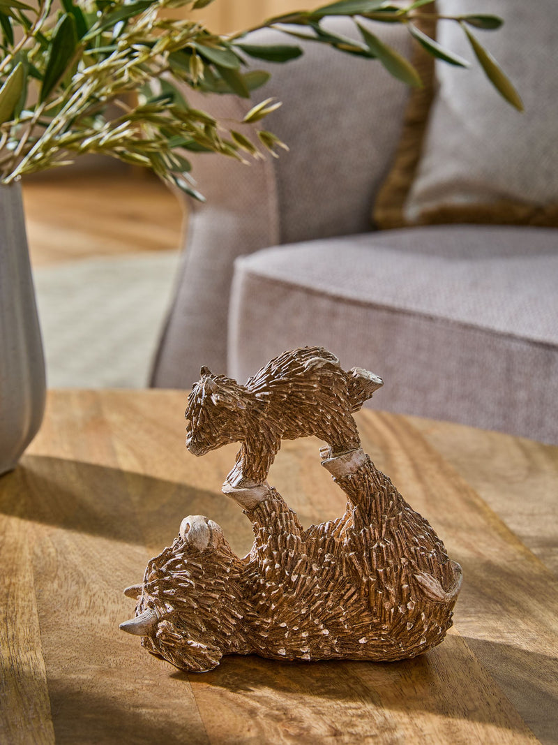 Natural Hamish The Highland Cow Parent and Child Ornament